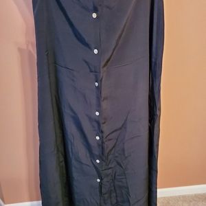 (2 maxi skirts bundle)black 100% silk khaki sz 12
